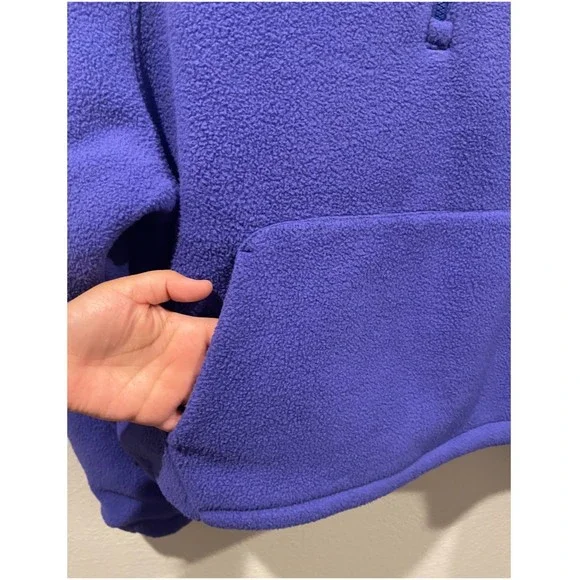 OUTDOOR VOICES Navy Blue Zip Fleece Hoodie